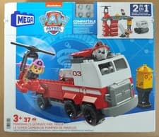 Image of PAW Patrol Mega Bloks Marshall's Fire Truck 2in1 Rebuild, New