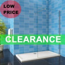 Image of Walk in Wet Room Shower Screen Panel 8mm EasyClean Glass Shower Cubicle and Tray
