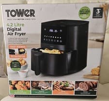 Image of Tower T17147 Vortx 4.2 Litre Digital Air Fryer In Black Brand New In Box UK.