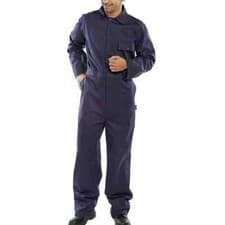 Image of Beeswift Click Boilersuit Cotton Drill Navy Blue 36 CDBSN36