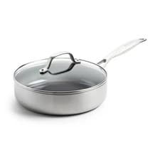 Image of GreenPan Geneva Skillet 24cm 2.6L With Lid Stainless Steel Cookware Kitchen
