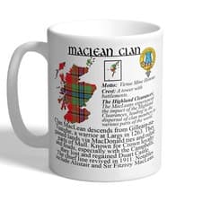 Image of The MacLean Clan - History And Scottish Tartan - Scotland Mug