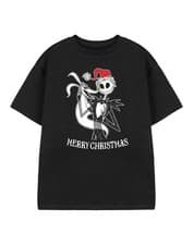 Image of Disney Black Merry Christmas Short Sleeved T-Shirt Unisex Kids
