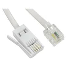 Image of RJ11 to BT Landline Telephone Phone Cable Lead Modem FAX Plug BT Socket 2m - 10m