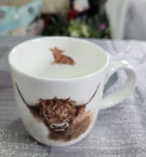 Image of Wrendale Mug bnib NEW Highland Coo Cow Royal Worcester Hannah Dale