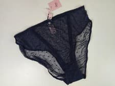 Image of NEW BOUX AVENUE Navy Kristie Spot High Leg Brief Lingerie Underwear ALL SIZES