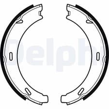 Image of DELPHI LS1958 Brake Shoe Set, parking brake for MERCEDES-BENZ,PORSCHE