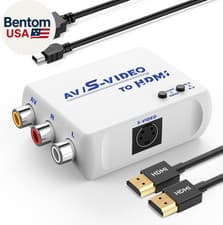Image of Rca/S-Video to HDMI Converter Adapter, Support 4 : 3/16 : 9 Aspect Ratio Switch,