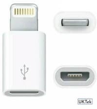 Image of Micro USB To For Iphone port Android Cable Adapter To Apple Port for iPhone UK