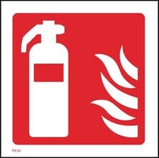 Image of Fire Extinguisher Sign or Sticker -All Material & Size options available. (FE20)