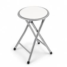 Image of Padded Folding Breakfast Kitchen Bar Stool Seat - Black, White