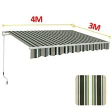 Image of Retractable 2/2.5/3/3.5/4M Awning Canopy Outdoor Patio Garden Sun Shade Shelter