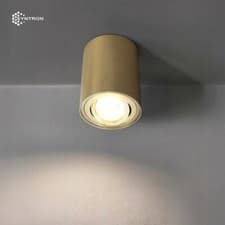 Image of Brushed Gold Round Surface Mounted Ceiling Light Downlight Spot GU10