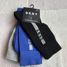 Image of 3 Pack DKNY Mens Socks - UK 7-11 - New with Tags - Black/Blue/Grey