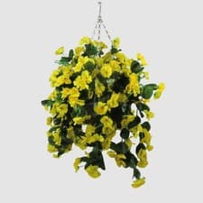 Image of Hanging basket Artificial Trailing Nasturtium SELF ASSEMBLY Basket Included