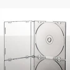 Image of 200 x CD - DVD Slimline Jewel 5.2mm Clear Disc Cases for 1 Disc with Clear Tray