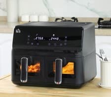 Image of Air Fryer Dual Digital Twin Basket Rapid Circulation Oven 8L and Recipe Book