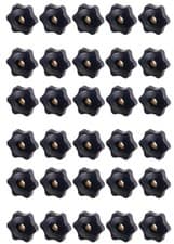 Image of 30 Pcs 1/420 knob,Star knobs 1/420,1/4"20 T Track Hex Star Thread Knob Nuts,f...