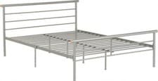 Image of Silver Metal 4FT Small Double Bed L199cm x D133.5cm H84cm OSLO