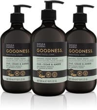 Image of Baylis & Harding Goodness Oud, Cedar & Amber Natural Hand Wash, 500 ml pack of 3