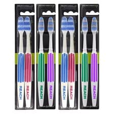 Image of 8 Toothbrush Reach Listerine Interdental Firm (4 x Twin Pack) Multipack Savings
