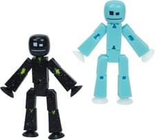 Image of Zing StikBot Dual Pack - Solid Ice Blue and Solid Black Sparkle, Includes 2 Sti