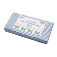 Image of 2Work Lightweight All Purpose Cloth 600x300mm Blue (Pack of 50) CPD00634