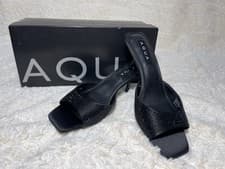 Image of NEW- AQUA Women's Onyx Embellished Stiletto Mules Sz: 6.5