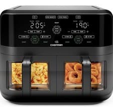 Image of Chefman 5.6L Dual Air Fryer Oven Dishwasher Safe FryBaskets Hi-Fry Auto Shutoff