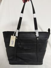 Image of Radley London Babington Stripe Leather Shoulder Bag Black