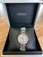 Image of Brand New SEIKO Ladies Diamond Solar Watch, Mother of Pearl Face - SUT184