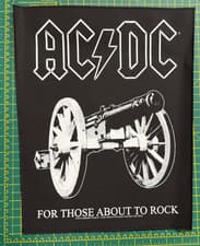 Image of AC/DC For Those About To Rock Large Printed Back Patch Officially Licensed