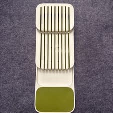Image of JOSEPH JOSEPH Drawer Store Compact 2 Tier Knife Organizer 15.5"L x 5.5" White