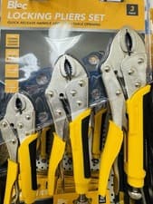 Image of Silverline Self Locking Soft Grip Pliers Set 3 Piece 675268 Nickel Plated Steel