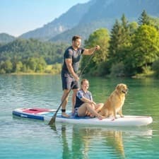 Image of 10'x35"x6" Extra-Wide Inflatable Stand Up Paddle Board with Non-Slip EVA Deck