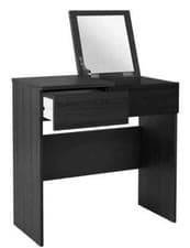 Image of Malibu Black oak effect 1 drawer Mirror Desk Dressing Table Dresser kids