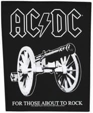 Image of AC/DC For Those About To Rock giant backpatch 360mm x 300mm PRICED TO CLEAR!