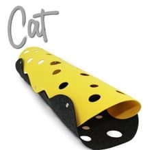 Image of Ancol Pets Kitten Cat Play Tunnel Fun Games, Collapsible Felt Yellow & Grey Toy