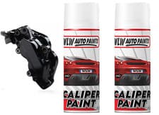 Image of 2 x BRAKE CALIPER PAINT BLACK HIGH GLOSS 260°C Resistant Spray Lacquer 400 mL