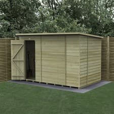 Image of Forest Beckwood 10x6 Pent Wooden Garden Shed - No Windows