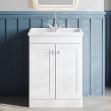 Image of Nuie Classique Floor Standing 2-Door Vanity Unit with Traditional Basin 600mm Wi