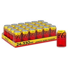 Image of Coca Cola Zero Sugar Can Lemon 330 ml (Pack of 24) Great Price FRESH