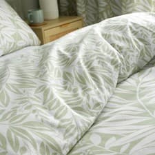 Image of Catherine Lansfield Sorrel Leaf Reversible Duvet Cover Set with Pillowcases