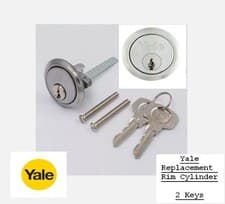 Image of RIM CYLINDER WITH 2 KEYS YALE B-1109-SC - SATIN CHROME - NEW