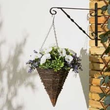 Image of Multi Colours Artificial Petunia Hanging Basket Weather & UV Resistant 33x57 Cm