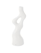 Image of White Organic Swirl Vase 33cm Modern Abstract Design New