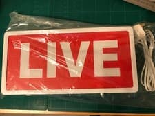 Image of LIVE LIGHT BOX RED & WHITE LIGHT UP Sign PROFESSIONAL Studio RECORDING ON AIR