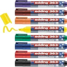 Image of edding 363 whiteboard marker set - multi-coloured - 8 whiteboard pens Chisel nib