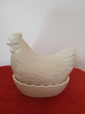 Image of Mason Cash Cream Hen Egg Holder Kitchen Storage Nest Basket Cockerel Chicken