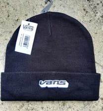 Image of  Genuine VANS Black Cuff Embroidered LOGO BEANIE OSFA Unisex Off The Wall V111